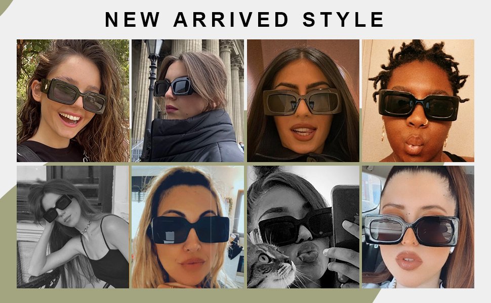 Futuristic square sunglasses men and women fashion retro