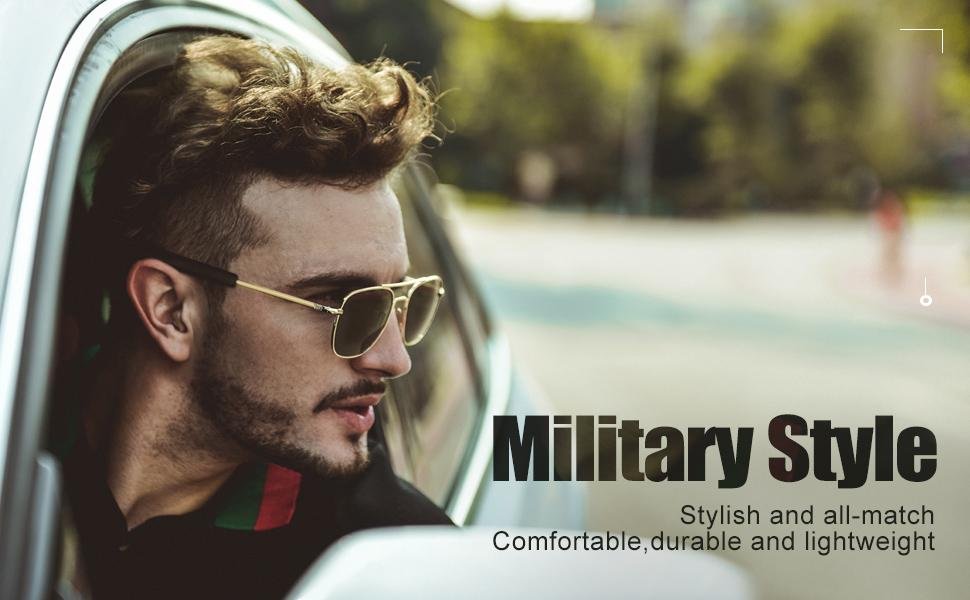 SUNGAIT metal series sunglasses - military style