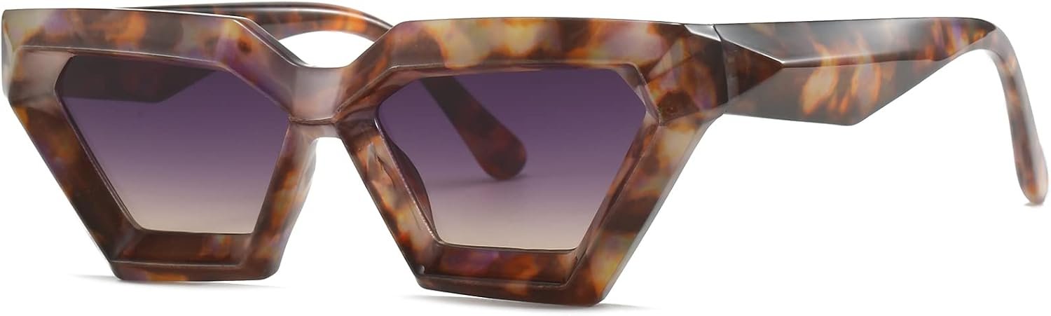 Carsbyvictor Sunglasses Cat Eye Thick Frame Cat Eye Sunglasses for Women Fashion Cut Cat-Eye Sun Glasses UV400 Protection