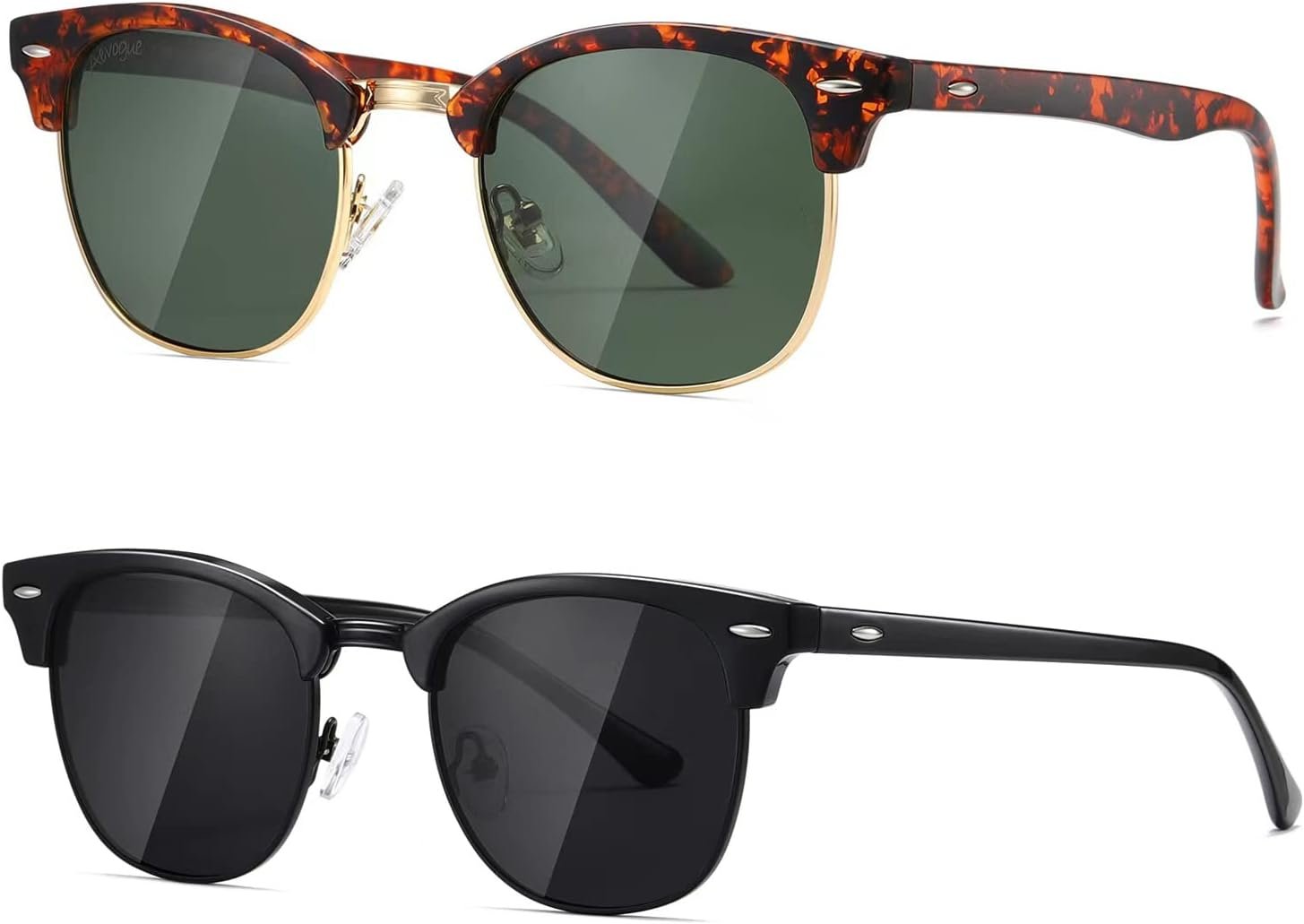 Carsbyvictor Sunglasses Polarized Sunglasses WayfarerFor Women And Men Semi Rimless Frame Retro Sun Glasses AE0369