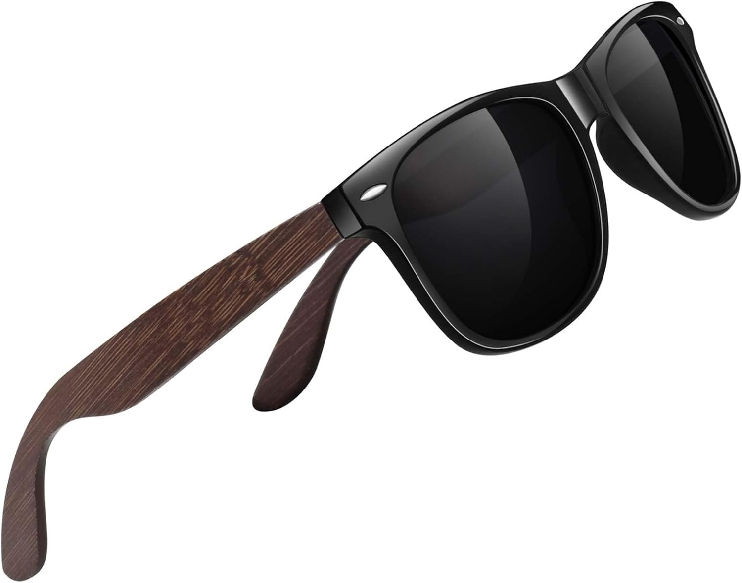 Carsbyvictor Sunglasses Polarized Sunglasses Wayfarerfor Men Women with Wood Temples,Retro Dark Lenses Driving Fishing UV400 Protection