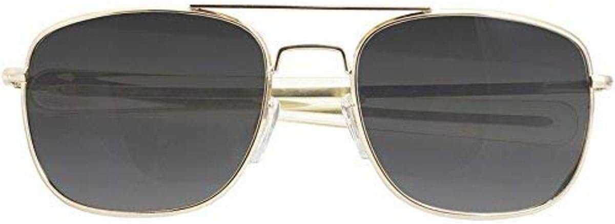 Carsbyvictor Sunglasses Pilot Sunglasses – Polarized  Sunglasses Bayonette, Frame, Military Sunglasses with Gray Lenses and Gold Frame, 52mm