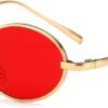 Carsbyvictor Sunglasses Oval Vintage Small Round Sunglasses  OvalSlender Metal Frame Candy Colors B2422