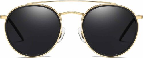 Carsbyvictor Sunglasses Round  Small Polarized Round Sunglasses for Women Vintage Double Bridge Frame