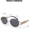 Carsbyvictor Sunglasses Oval Sunglasses for Women Men, Trendy Designer Metal Style UV400 Protection Sun Glasses