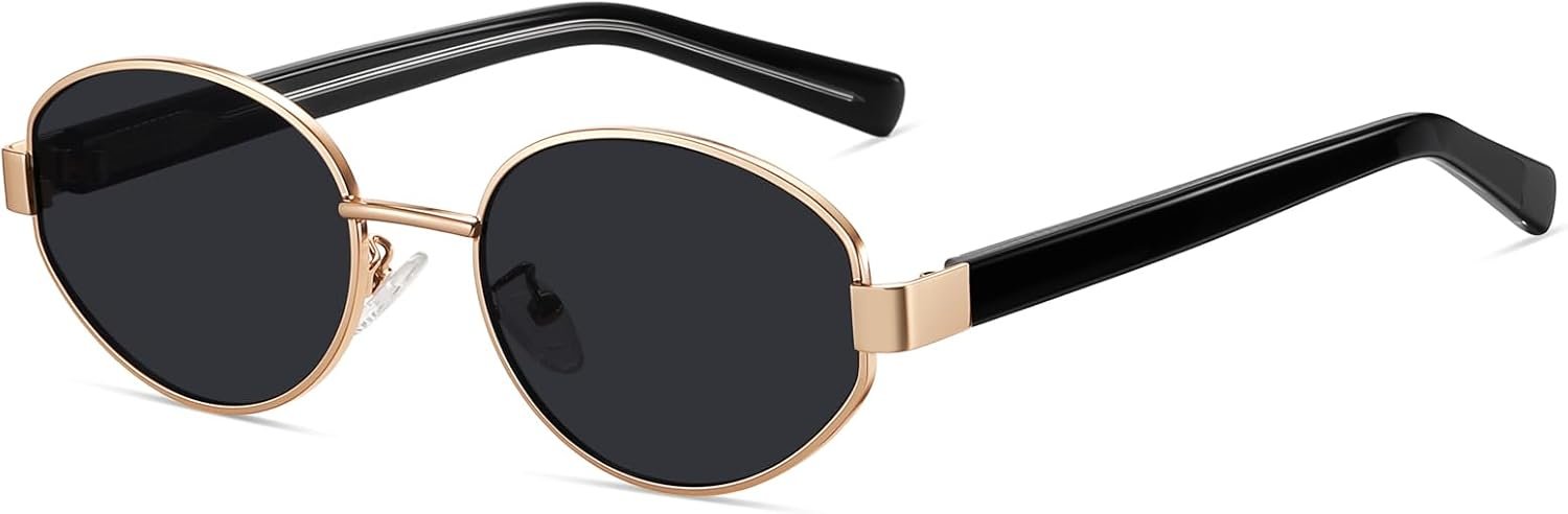 Carsbyvictor Sunglasses Oval Sunglasses Women/Men, Vintage 70s 80s 90s UV400 Protection Eyewear, 56 mm Lens Width