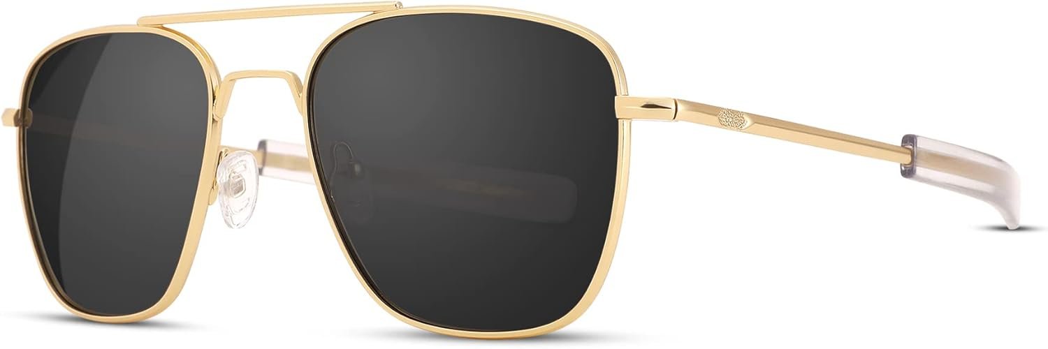 Carsbyvictor SunglassesPro   Sunglasses Men Polarized  Sunglasses Military Style Metal Frame with Bayonet Temples