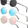 Carsbyvictor Sunglasses Round Vintage Small Round Polarized Hippie Sunglasses for Men Women Circle Sun Glasses NP1002