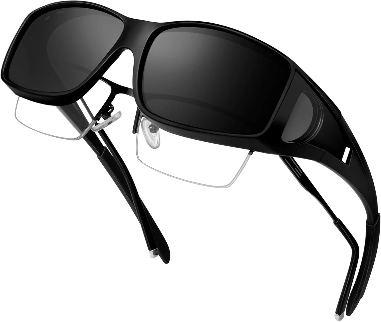 Carsbyvictor Sunglasses Wraparound Fit Over Glasses for Men Women, Polarized, UV400 Protection, Wrap Around Sunglasses