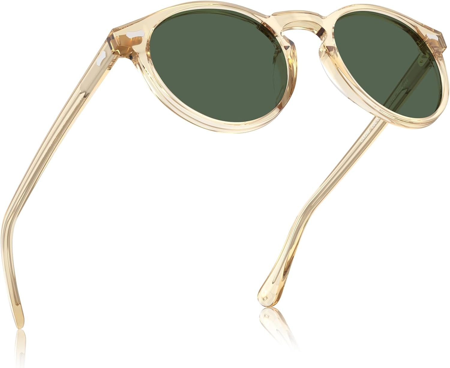 Carsbyvictor Sunglasses Round  Vintage Round Acetate Polarized Sunglasses for Women UV Protection CA5288