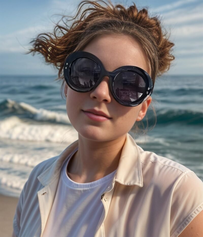 Carsbyvictor Sunglasses Round  Fashion Big Round Sunglasses for Women Stylish Sun Glasses UV400 Protection