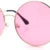 Carsbyvictor Sunglasses Round Classic Oversize Joplin Style Hippie Round Circle Lens Sunglasses