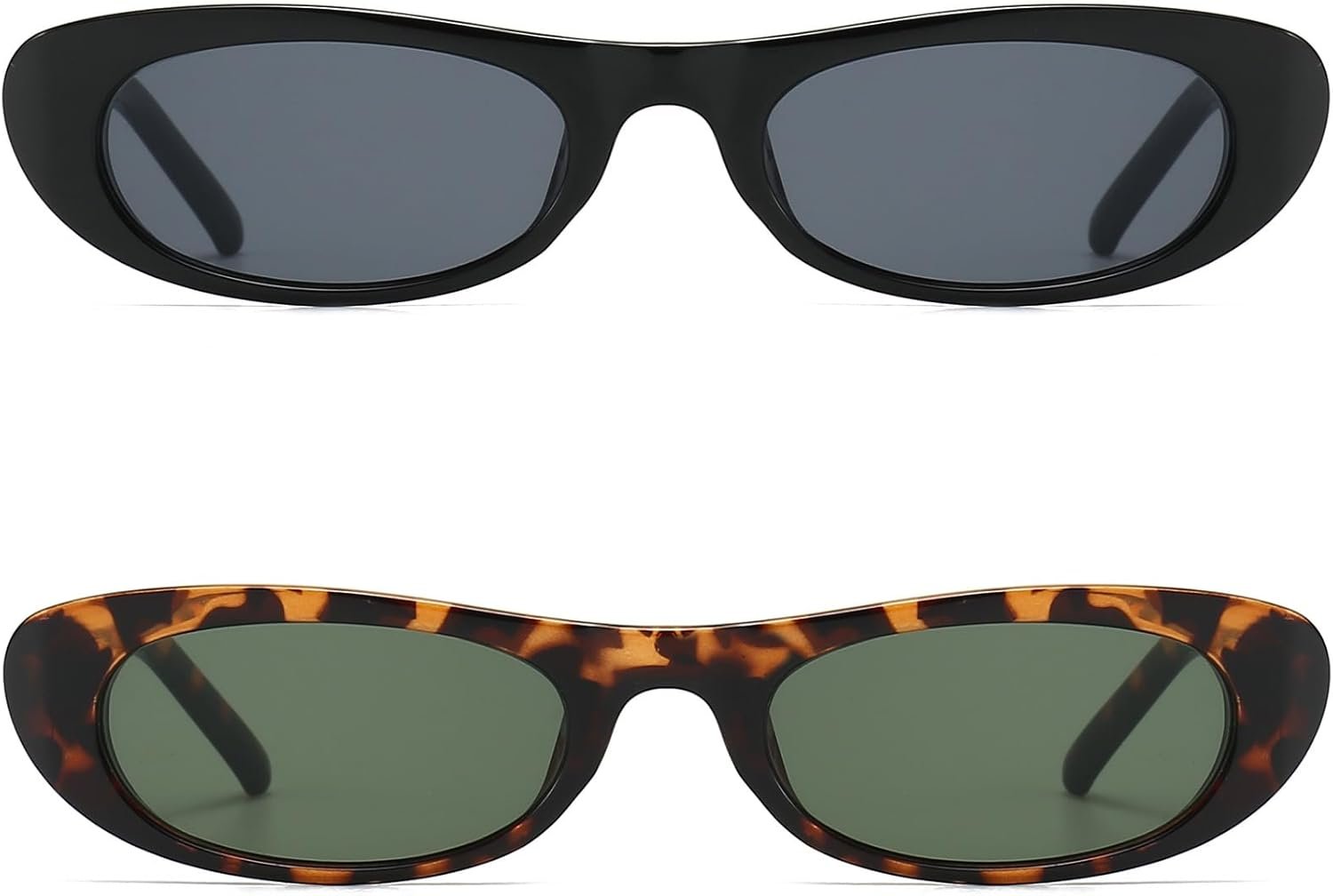 Carsbyvictor Sunglasses Oval Narrow Cat Eye Sunglasses for Women 90s  Oval  Womens Oval Sunglasses Fashion Small Black Shades