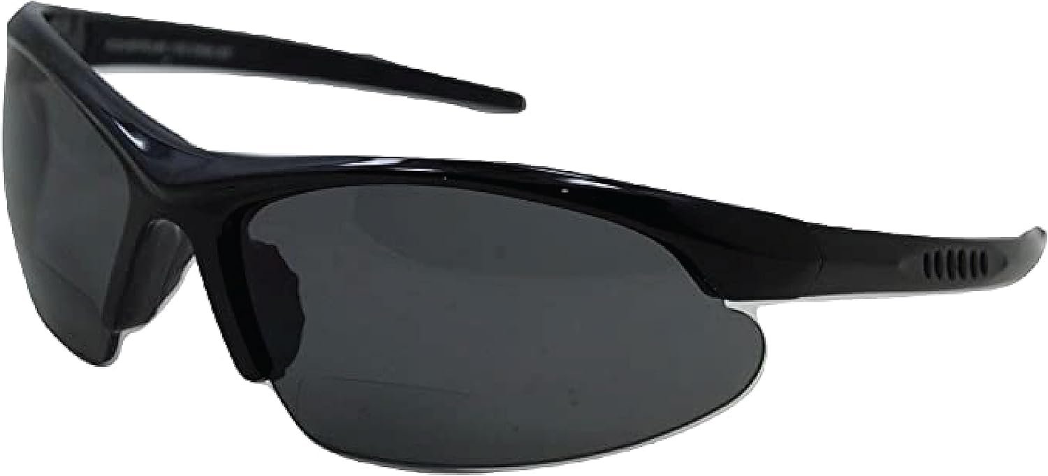 Carsbyvictor Sunglasses Browline Wrap Around Bifocal Reading Sunglasses – Semi-rimless, Browline Frame – Polarized Lens