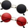 Carsbyvictor Sunglasses Round  Men Women Shades Polarized Hippie Lennon Retro Circle UV400 Sun Glasses