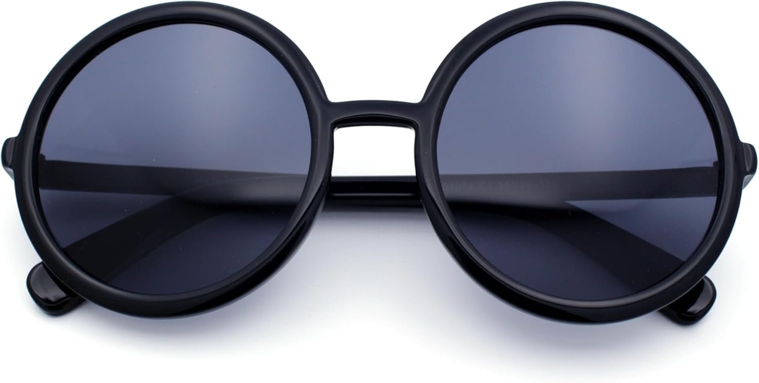 Carsbyvictor Sunglasses Round  Womens Wizard Round Circle Lens Plastic Mod Fashion Sunglasses