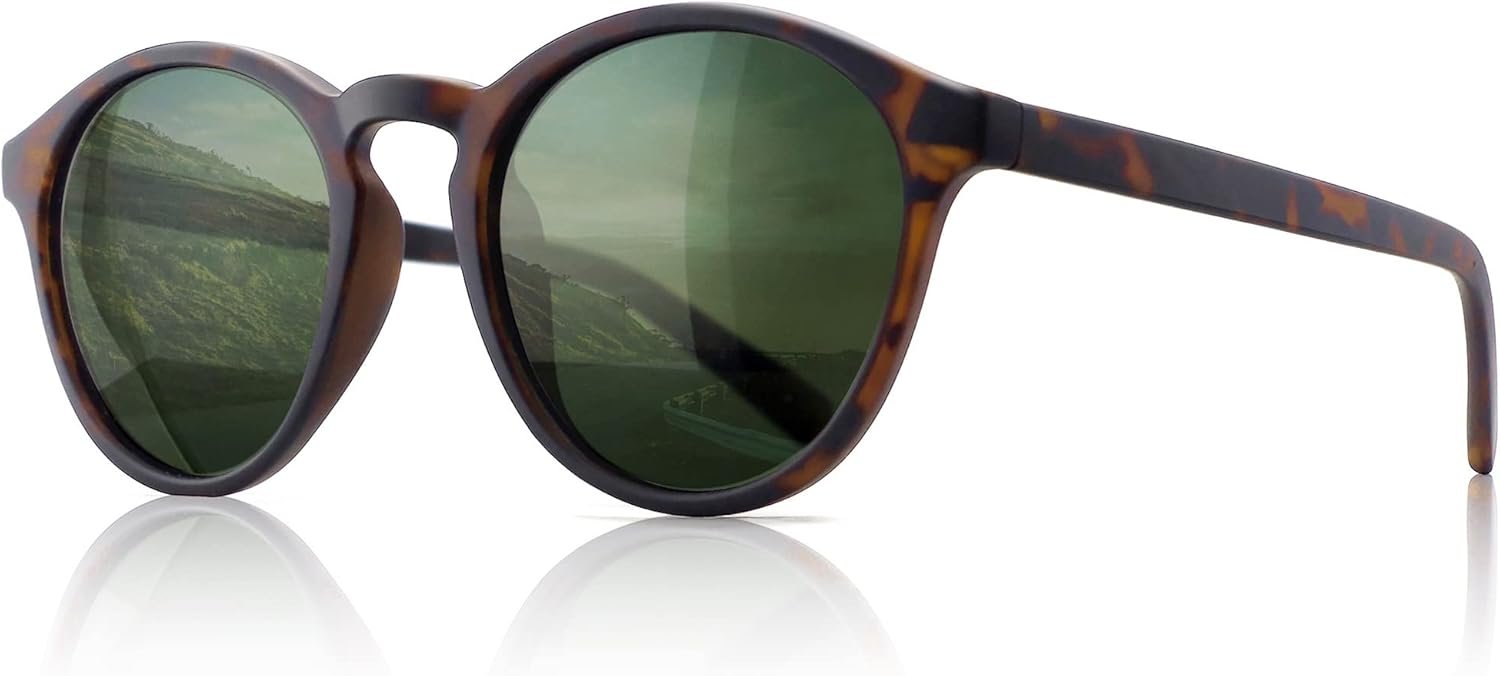 Carsbyvictor Sunglasses Round  Classic Vintage Round Polarized Sunglasses for Women Men Retro Style UV400