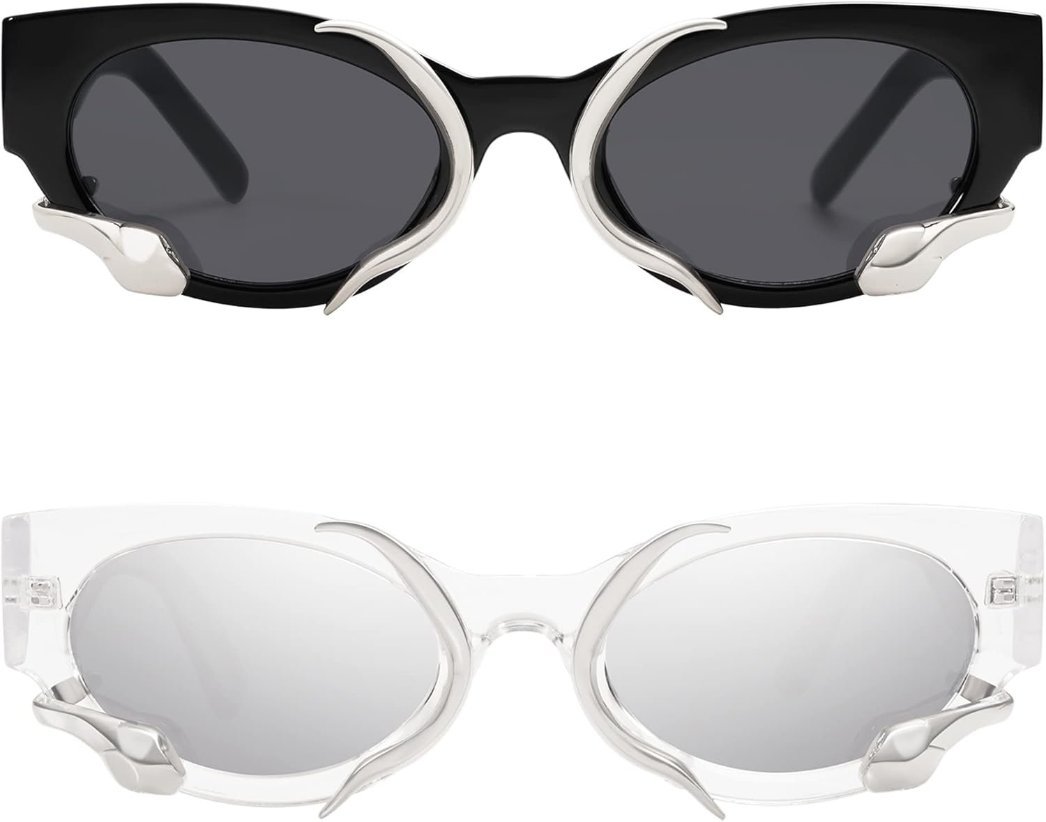 61tL-fPIsAL._AC_SL1500_31c5c543-5209-44e9-96e9-aaa4d8757f50 Carsbyvictor Sunglasses Cat Eye Trendy Sunglasses for Women Men Vintage Narrow Cateye Metal Snake Sunnie Y2k Accessories AP3621