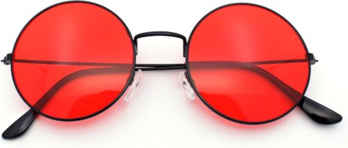 Carsbyvictor Sunglasses Round  Retro Vintage Flat Color Circle Round Lens Sunglasses