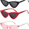 Carsbyvictor Sunglasses Cat Eye Vintage Cat Eye Sunglasses for Women Trendy Narrow Cateye Frame Sun Glasses