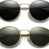 Carsbyvictor Sunglasses Round  Ponderable Metal Round Sunglasses for Men Women Classic Vintage Polarized Circle Sun Glasses