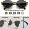 Carsbyvictor Sunglasses Oval Sunglasses for Women Trendy Designer Sun Glasses for Small Face  Oval  Metal Frame Womens Shades