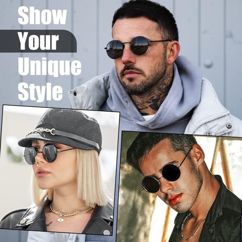 Carsbyvictor Sunglasses Round  Polarized Round Sunglasses for Women Men Circle Hippie Style Sun Glasses UV400 Protection