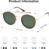 Carsbyvictor Sunglasses Round Retro Round Double Bridge Polarized Sunglasses for Women Men Vintage Circle UV400 Sunnies SJ1104