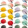 Carsbyvictor Sunglasses Round 12 Pairs 60s 70s Hippie Circle Sunglasses for Women Men Retro Hippie Glasses Round Tinted Lens Sunglasses Pack Vintage Hipster Small Hippie Eyewear for Men Women Masquerade Costumes Party Gifts