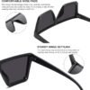 Carsbyvictor Sunglasses Square  Oversized Square Sunglasses for Women Men Fashion Siamese Lens Style Flat Top Shield Shades