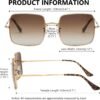 Carsbyvictor Sunglasses Square Square Sunglasses for Women Men Polarized Vintage Retro Metal Frame Trendy Sun Glasses