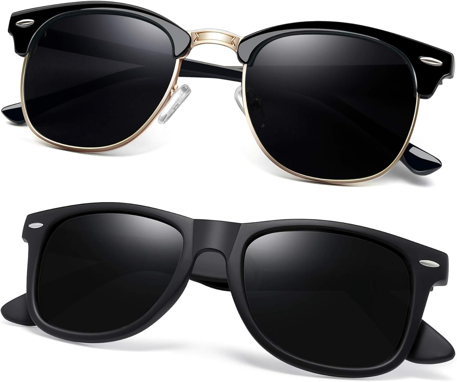 Carsbyvictor Sunglasses Browline Square Sunglasses Polarized UV Protection Trendy Designer Sun Glasses Men Women