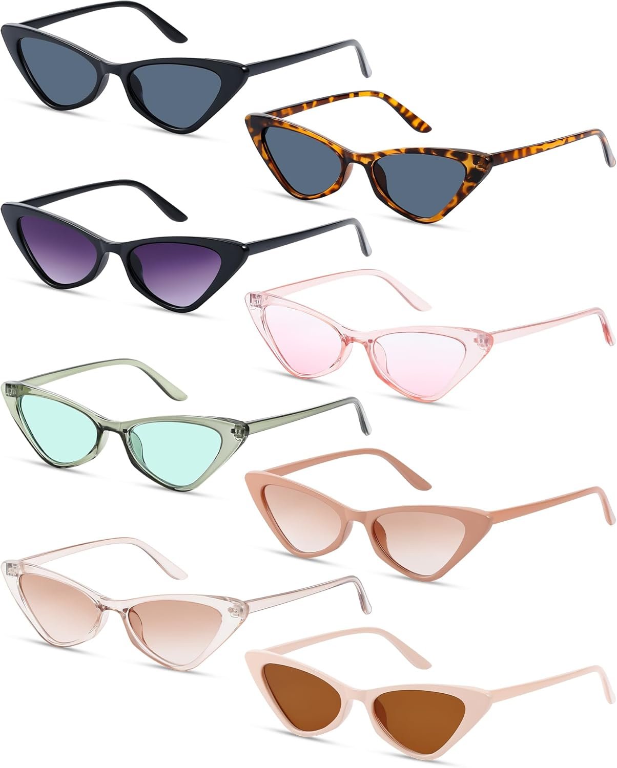 71lAkBk5M4L._AC_SL1500 Carsbyvictor Sunglasses Cat Eye 8 Pairs Cat Eye Sunglasses for Women Cat Eye Sunglasses Vintage Sunglasses Trendy Sunglasses for Party