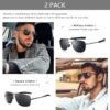 Carsbyvictor Sunglasses Military Style Polarized Pilot  Sunglasses and Square  Sunglasses for Men UV400 Protection