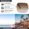 Carsbyvictor Sunglasses Square Square Sunglasses for Women Men Polarized Vintage Retro Metal Frame Trendy Sun Glasses