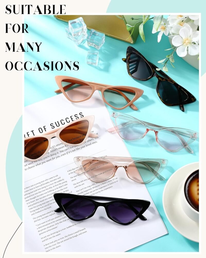 Carsbyvictor Sunglasses Cat Eye 8 Pairs Cat Eye Sunglasses for Women  Cat Eye Sunglasses Vintage Sunglasses Trendy Sunglasses for Party